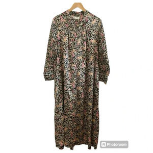 Christian Dior Womens Vintage Satin Floral House Dress